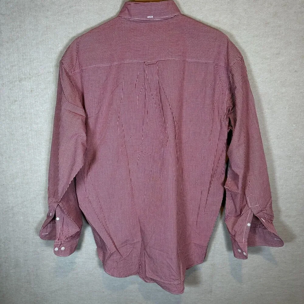Vintage 90s Banana Republic Red Gingham Shirt Men's M Made Hong Kong Preppy